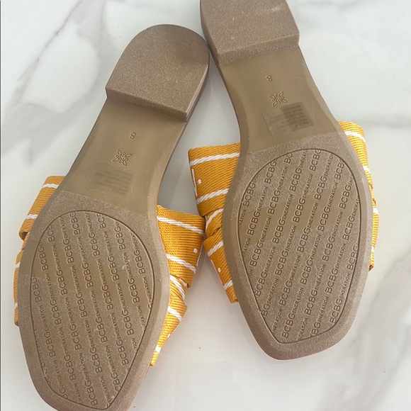 BCBGeneration Yellow and White Sandals nwot - Picture 2 of 4